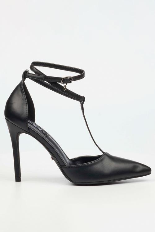 Lola 64 strappy ankle heel - black