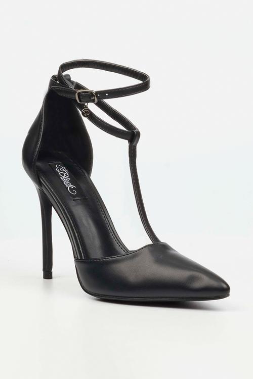 Lola 64 strappy ankle heel - black