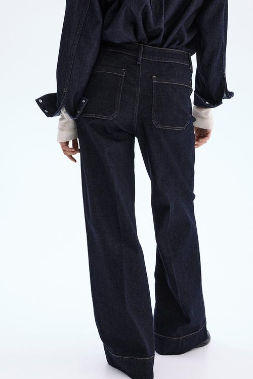 Wide high jeans - dark denim blue