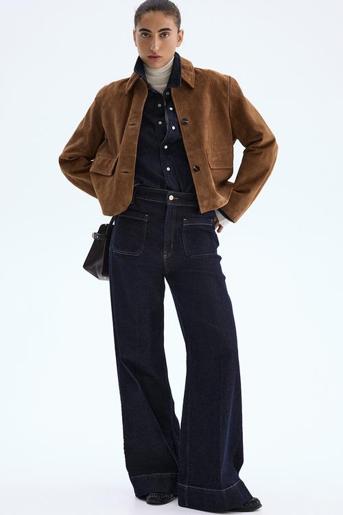 Wide high jeans - dark denim blue