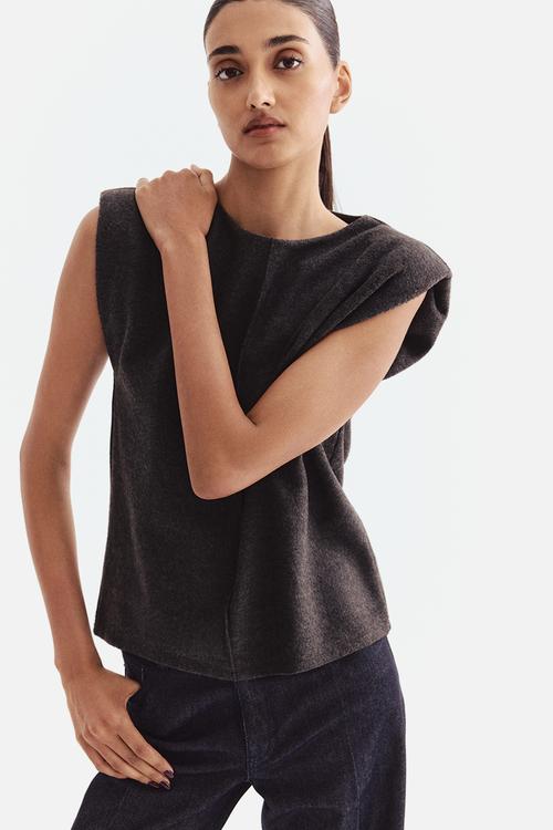 Knitted top - dark grey marl 