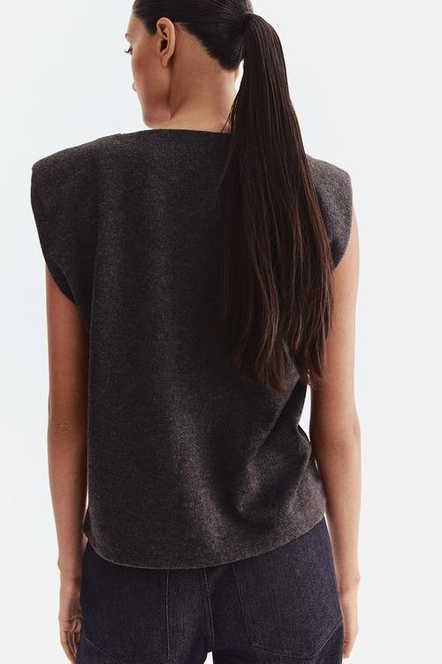Knitted top - dark grey marl 