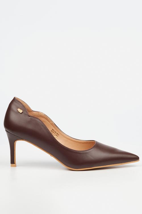 Nola 6 scallow low heel - chocolate