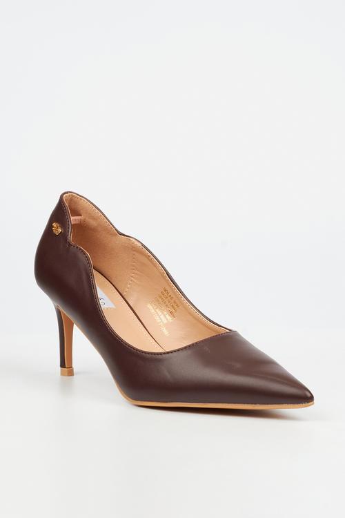 Nola 6 scallow low heel - chocolate