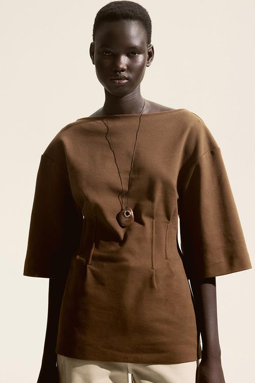 Waisted t-shirt - brown