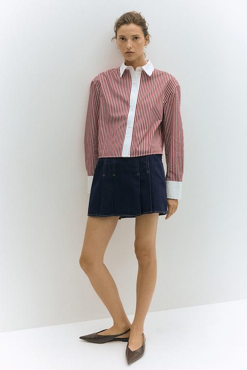 Pleated skort - blue