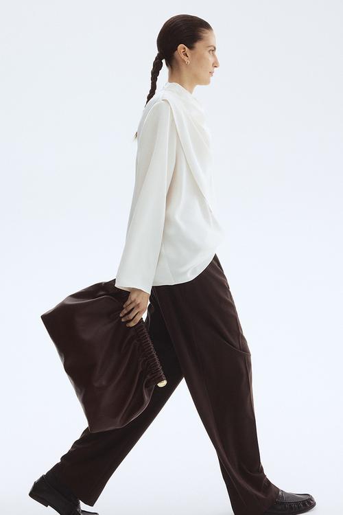 Tailored belted trousers - dark brown