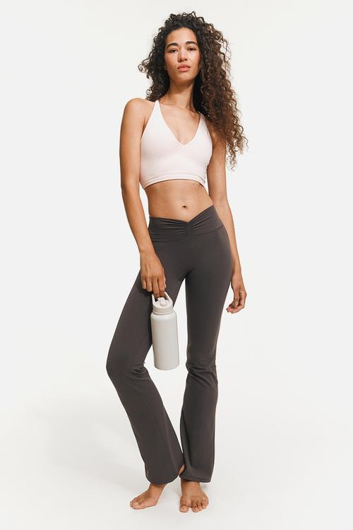 Flared yoga leggings with softmove™ lycra® - truffle grey