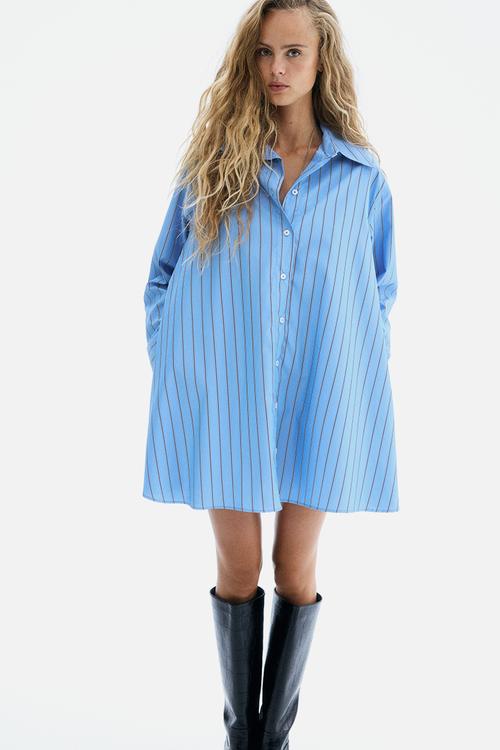 A-line shirt dress - blue