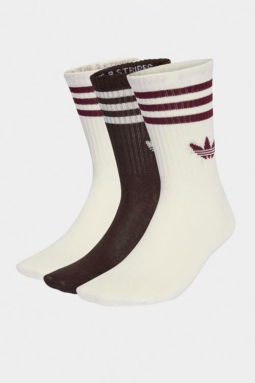 3-Stripes Crew Socks 3 Pairs- Off white/Aurora Coffee/off white