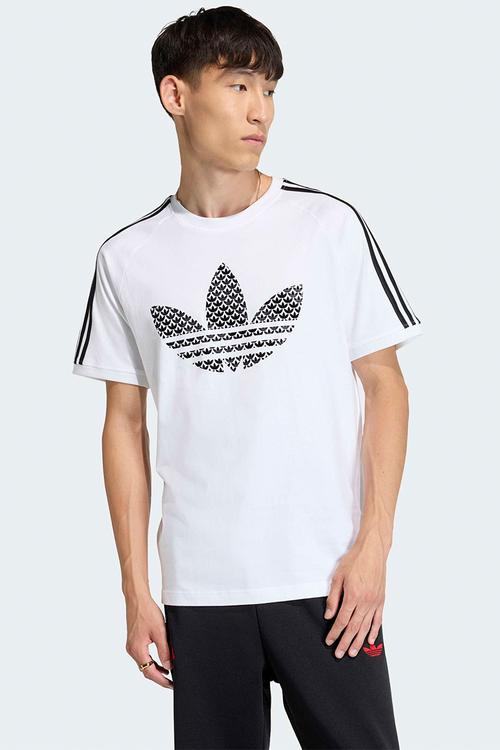 Monogram Infill  3Stripe Tee - White
