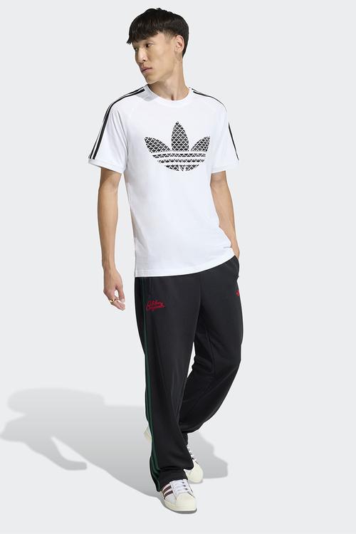 Monogram Infill  3Stripe Tee - White