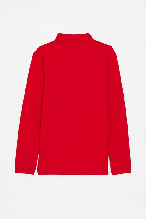 Boys robert long sleeve golfer - red