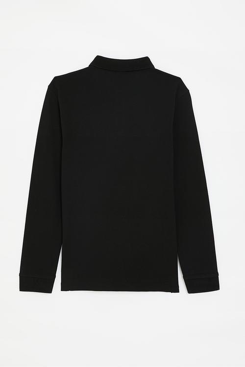 Boys robert long sleeve golfer - black