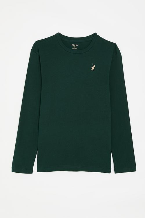 BOYS ASHTON LS TEE - FOREST GREEN