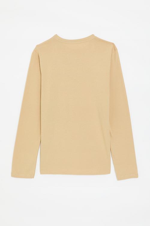 KEVIN PRINTED LS TEE - CAMEL