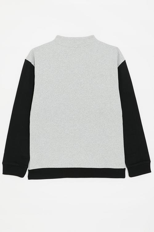 Boys anthony high neck sweater - black & grey