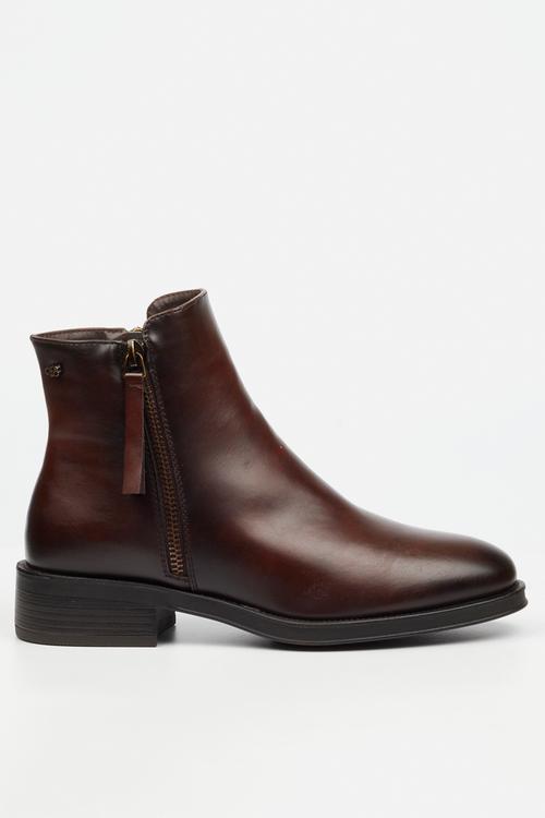 Deer 1 side zip ankle boot - chocolate