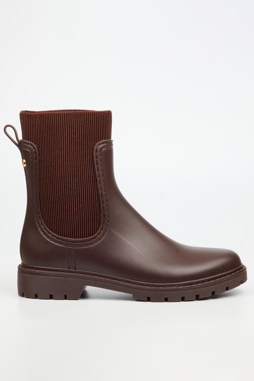 Puddle 2 ribbed sock rain boot - chocolate