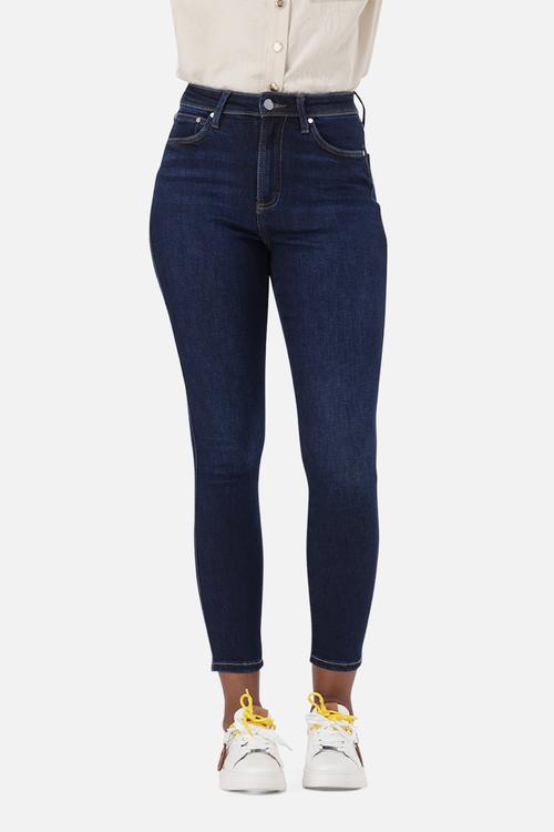 Ladies zoe contour curvy dark wash skinny - dark blue