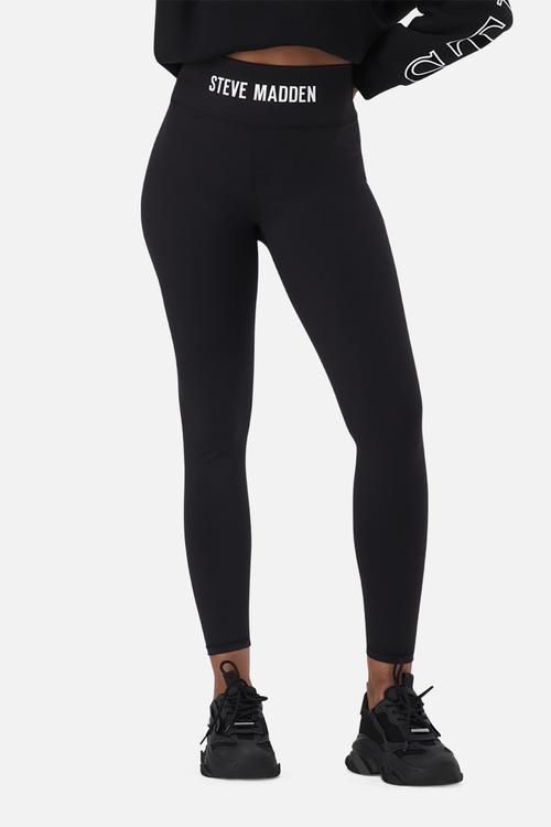 Ladies grace high waisted bodycon legging - black