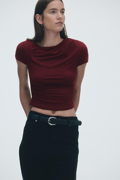 Draped top - dark red