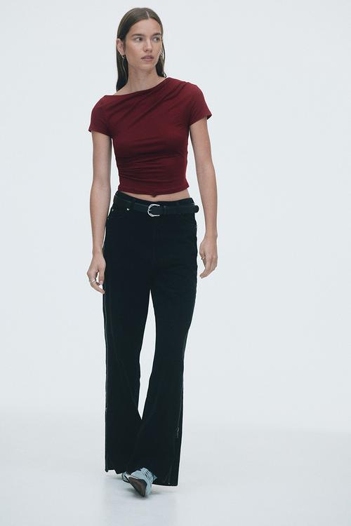 Draped top - dark red