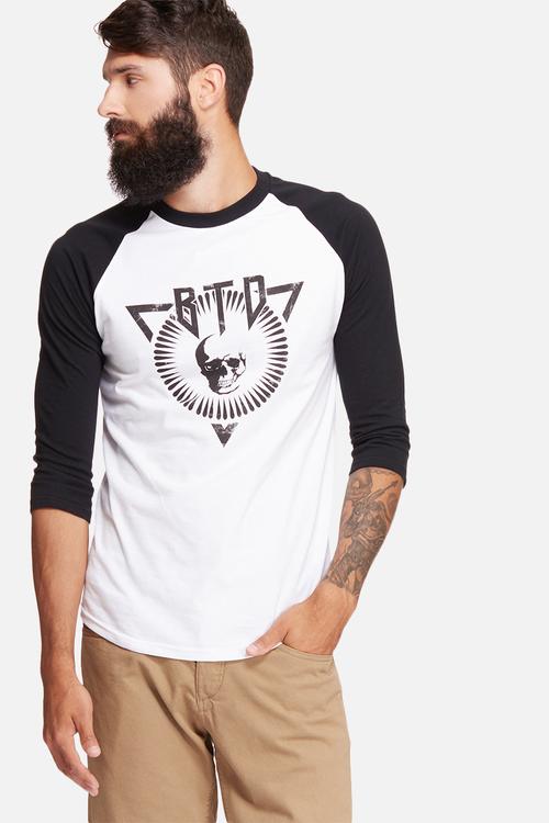 3/4 Graphic raglan tee - black & white 