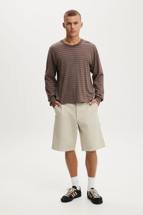 Cropped Fit Long Sleeve - Brown Stripe