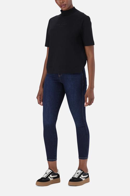 Ladies kelly high neck t-shirt - black