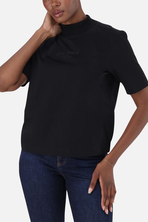 Ladies kelly high neck t-shirt - black