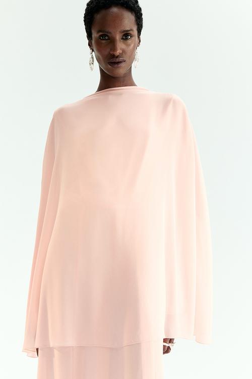 Cape-detail dress - powder pink
