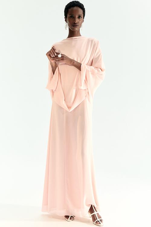 Cape-detail dress - powder pink
