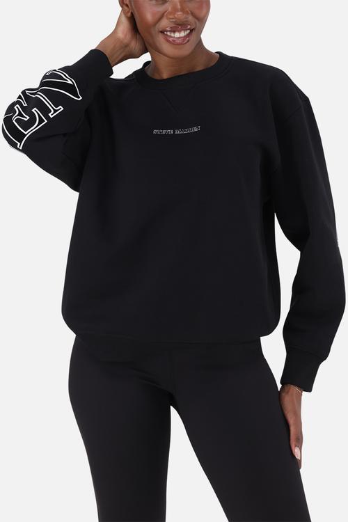 Ladies cheryl regular crew neck sweat - black