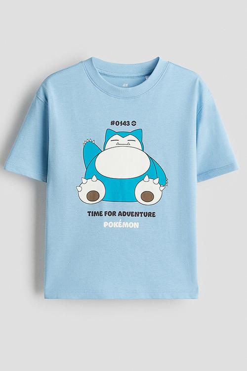 Oversized printed T-shirt - blue/pokémon