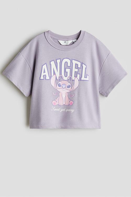 Printed T-shirt - light purple/lilo & stitch