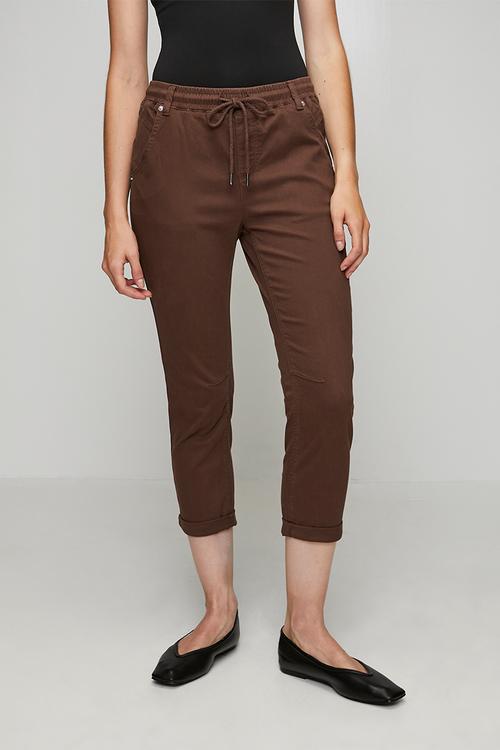 Drawcord Ankle Length Jogger - Chocolate
