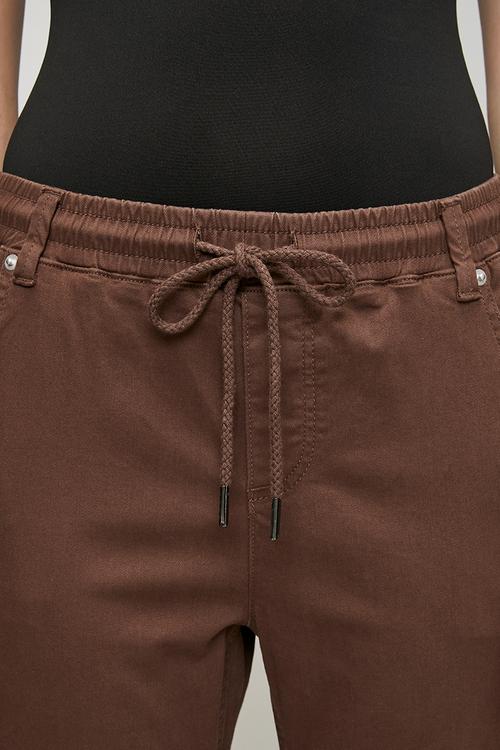 Drawcord Ankle Length Jogger - Chocolate