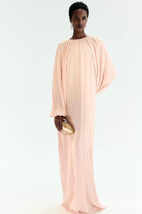 Draped maxi dress - powder pink