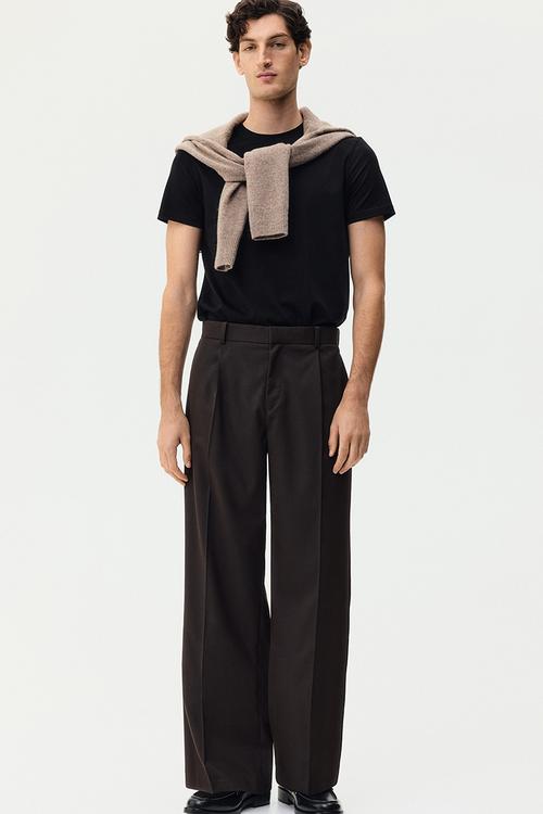 Slim fit pima cotton T-shirt - black