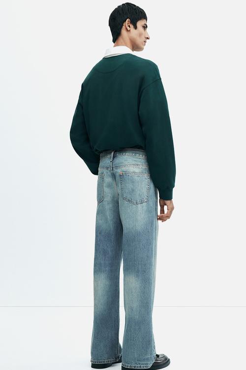 Loose straight jeans - denim blue