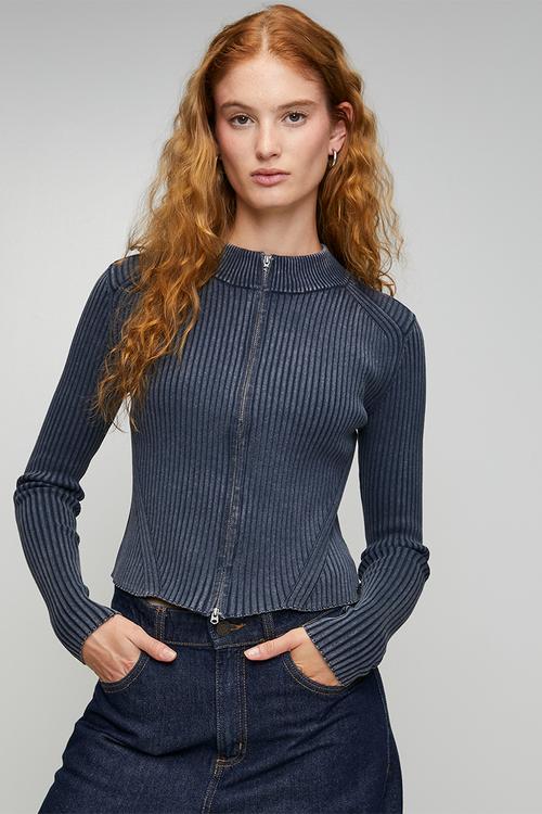 2 way washed slim l\s knit wmn - Salute gd