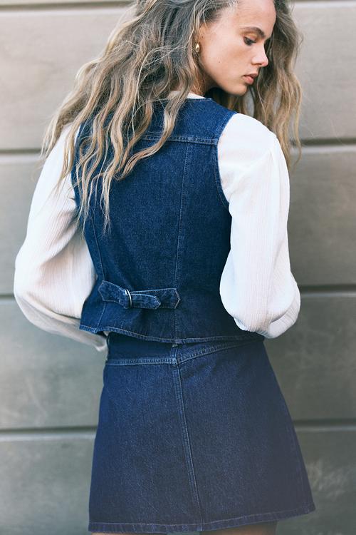 Denim waistcoat - dark denim blue