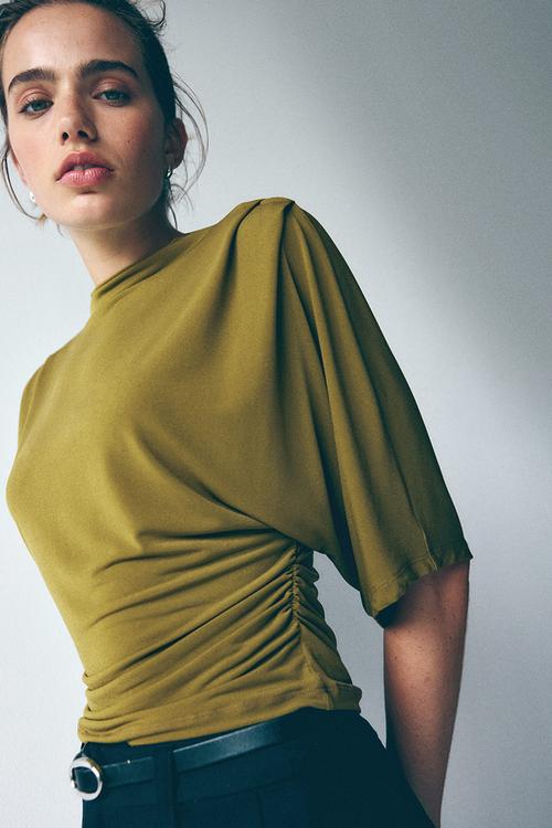 Draped top - olive green