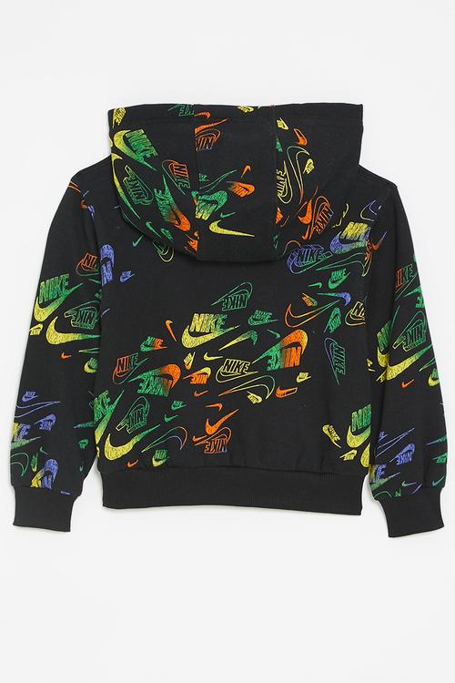 Nike all-over print reveal hoodie - black