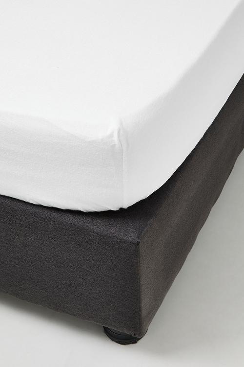 Cotton Blend Brushed Winter Fitted Sheet White