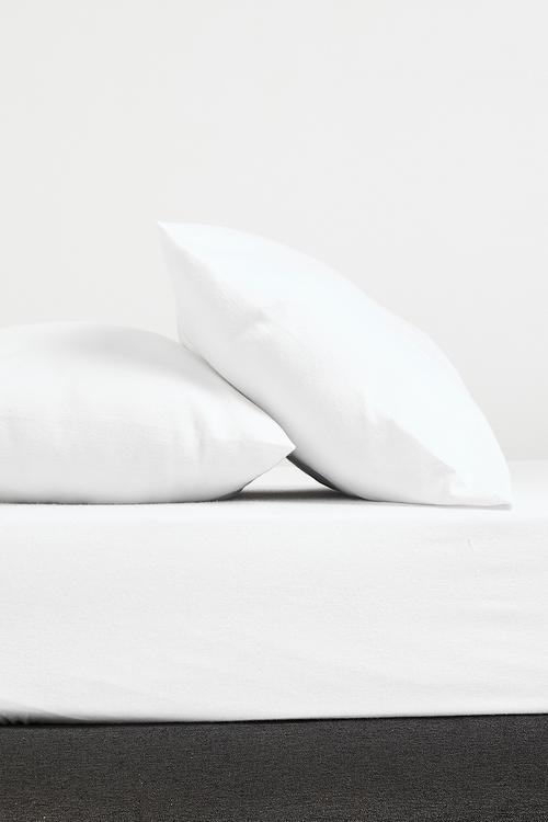 Cotton Blend Brushed Winter Fitted Sheet White