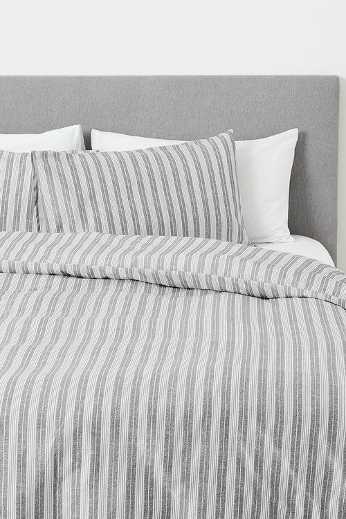 Novar Stripe Super Soft Duvet Cover Set Natural