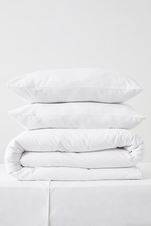 Winter Brushed Cotton Blend Duvet Set White