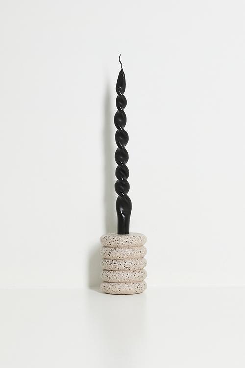 Twisted candle set of 2 - Black